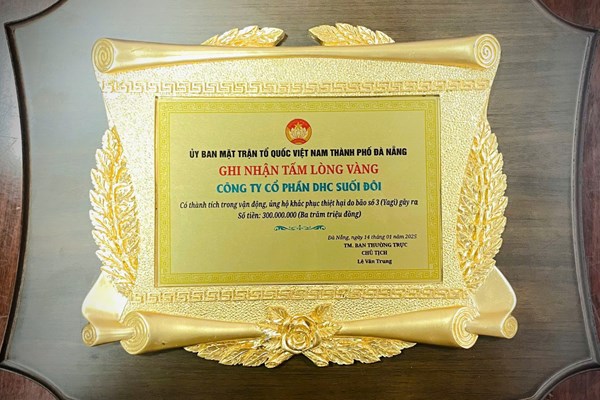 DHC SUOI ​​DOI IS HONORED TO RECEIVE A CERTIFICATE OF MERIT BY THE CHAIRMAN OF DA NANG CITY PEOPLE'S COMMITTEE IN THE SPRING OF LOVE PROGRAM - YEAR OF THE SNAKE 2025