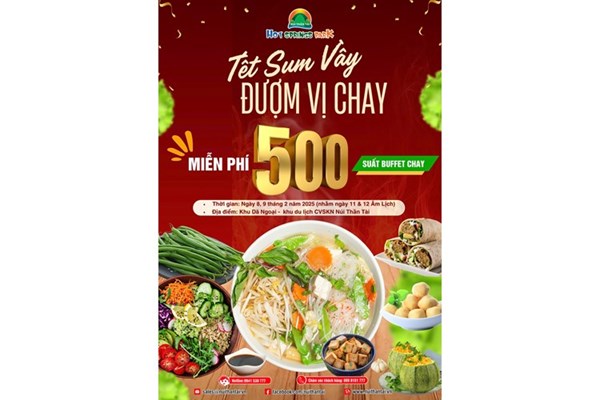 FREE VEGETARIAN BUFFET "EXTREMELY DELICIOUS - EXTREMELY ADDICTIVE" AT THAN TAI MOUNTAIN TOURIST AREA