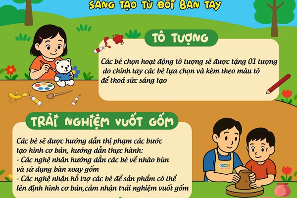 SỰ KIỆN 1/6: GỐM VÀ BÉ – SÁNG TẠO TỪ ĐÔI BÀN TAY